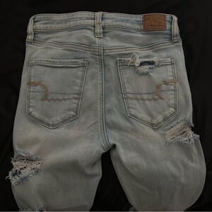 Next Level Stretch American Eagle High Rise Ripped Jeans